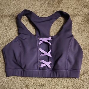 POP Fit Dark Purple Lace-Up Sports Bra